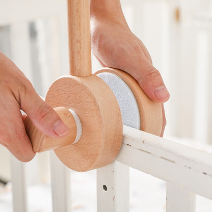Baby Rattle Toy Bed Bell Bracket Wooden Mobile 0-12 Months Newborn Crochet Bed Bell Hanging Toys Holder Bracket Infant Crib Gift