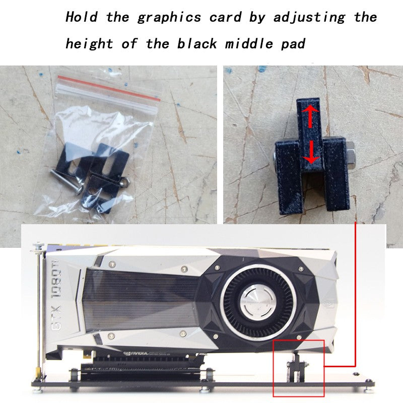 Suporte para placa de vídeo 90 graus vertical base chassi suporte vertical para placa de vídeo com cabo riser