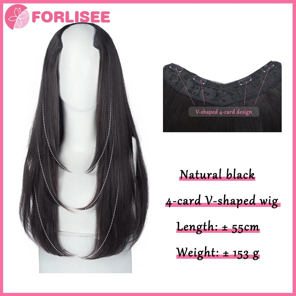 Cabelo Sintético Feminino Estilo Cabelo Comprido Cabelo Extra Comprido Perucas Sintéticas Apliques Camadas Aumento de Cabelo No Topo da Cabeça