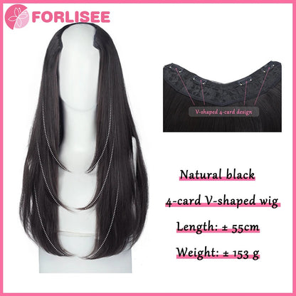 Cabelo Sintético Feminino Estilo Cabelo Comprido Cabelo Extra Comprido Perucas Sintéticas Apliques Camadas Aumento de Cabelo No Topo da Cabeça