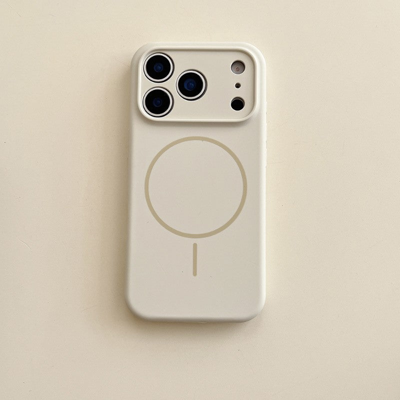 Capa de Silicone Magnética de Carregamento Sem Fio MagSafe de Cor Sólida para iPhone 17 Pro Max/17/17 Pro Capa Traseira Protetora