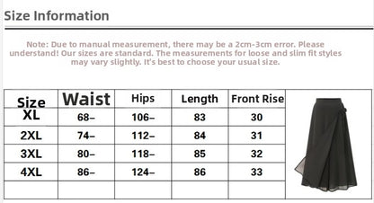 Women's Large Size Fat MM Summer Chiffon Culottes Cropped Pants Skirt Loose Fit Fashion by