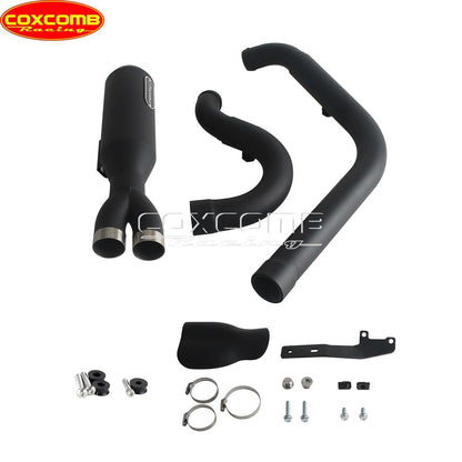 44-51mm Head Pipe Exhaust Pipe Motorcycle Complete Exhaust Muffler System For Harley Street Bob FXBB FXBBS Low Rider S ST Pazoma