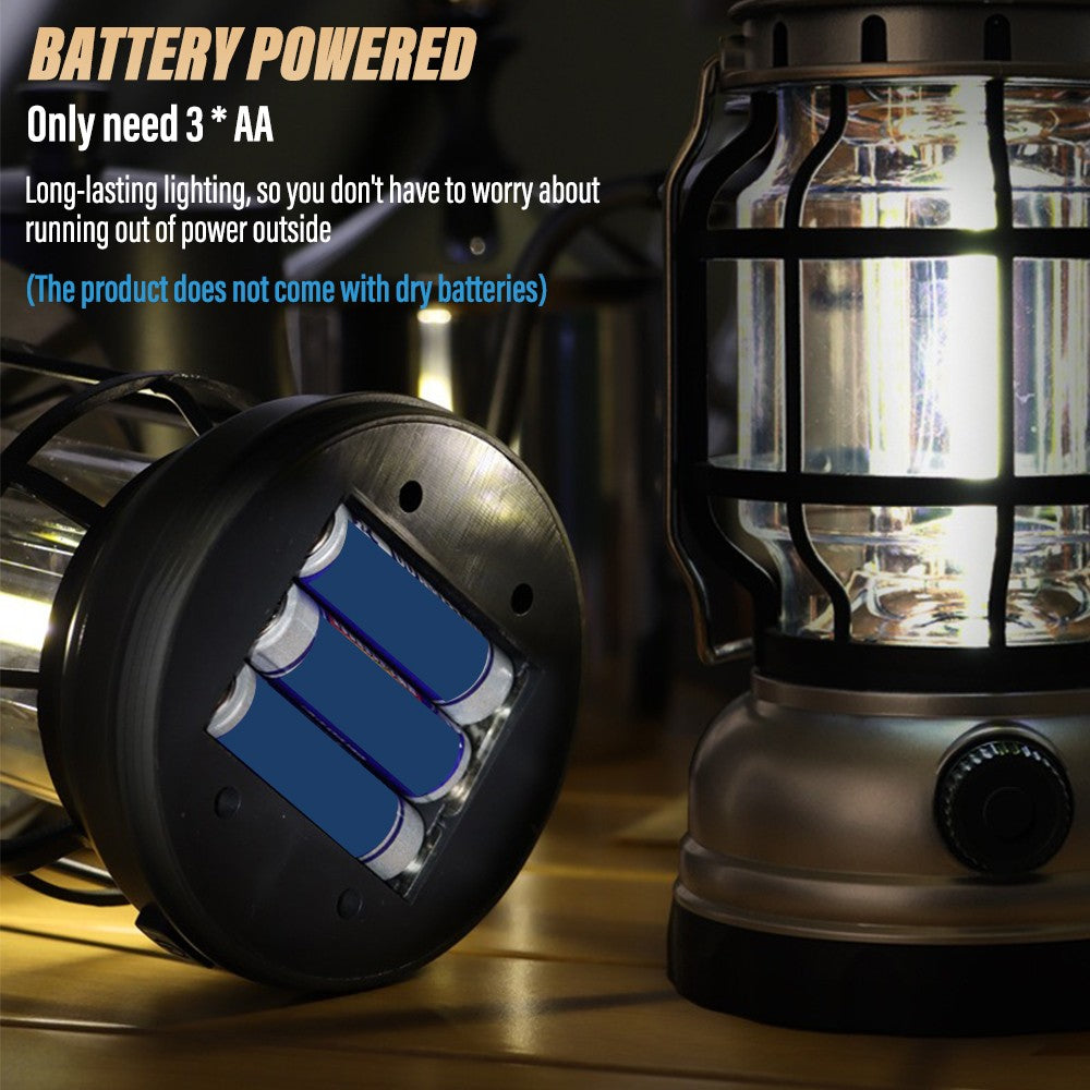 Super Bright LED Camping Light Rechargeable Flashlight Outdoor Portable Carrying Light with COB Beads and Infinitely Dimmable