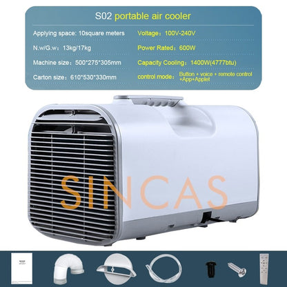 Ar Condicionado Portátil Móvel para Barraca de Camping, Garagem, Quarto, Refrigerador 600W, Mini Ar Condicionado Móvel Sem Instalação com Controle Remoto