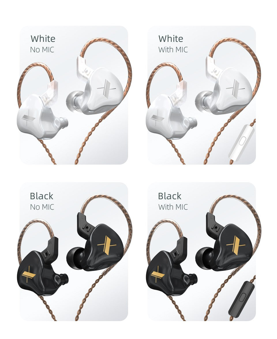 KZ EDX Wired Headset In-Ear Monitor Earbuds Earphones Detachable Cable Sport Game Noice Cancelling Headphone With Microphone