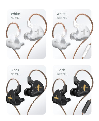 KZ EDX Wired Headset In-Ear Monitor Earbuds Earphones Detachable Cable Sport Game Noice Cancelling Headphone With Microphone