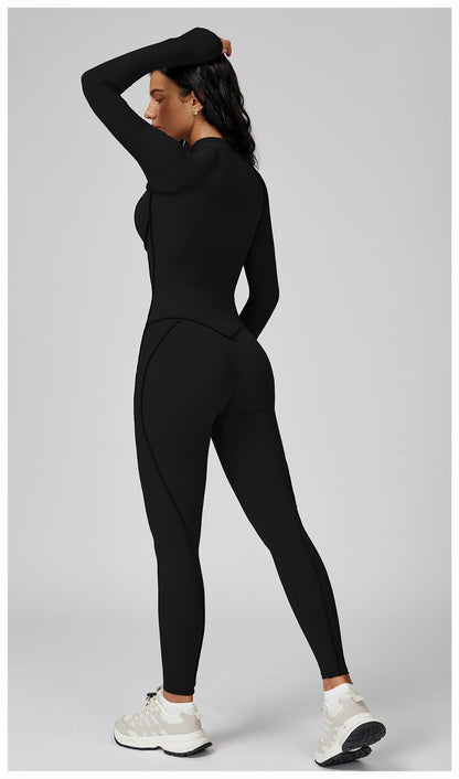 Women's Sports Jumpsuit Woman Female Clothing Fitness Overalls Stand-up Collar Zipper Bodysuit Gym Breathable Sporty Jumpsuit ?
