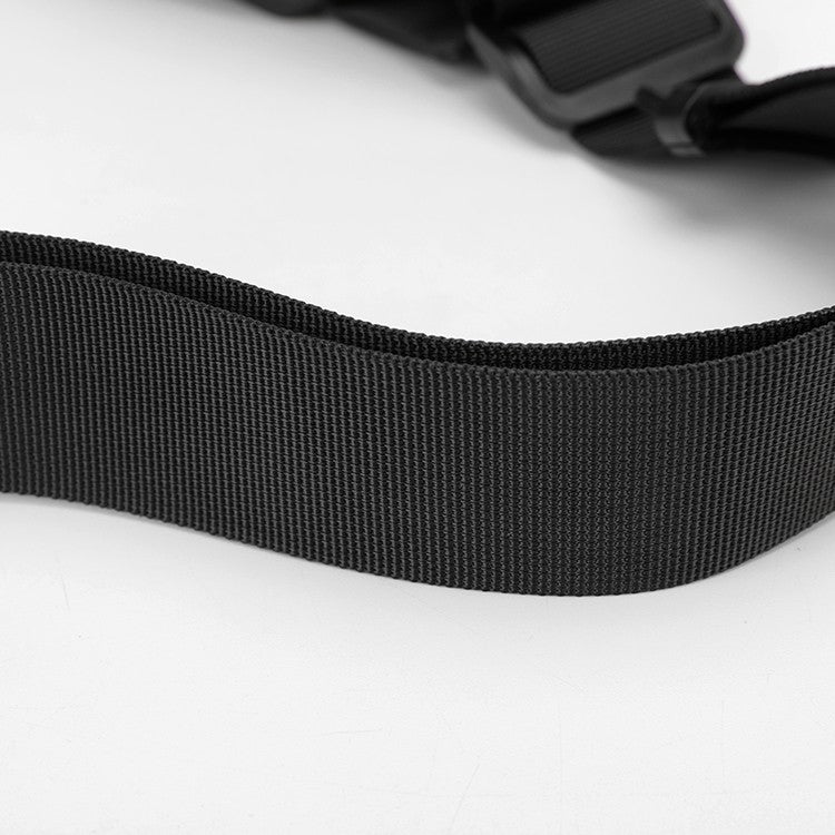 1 men's multifunctional sports waist bag - multi-layer zipper closure, adjustable chest bag, sports style crossbody bag