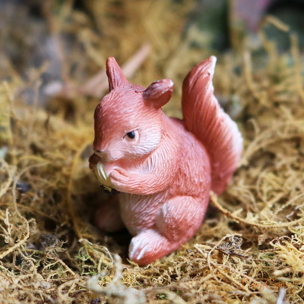 Miniature Fairy Garden Squirrels Set Miniature Forest Animal Figures Figurines Kit Mini Garden Supplies Bonsai Decorations