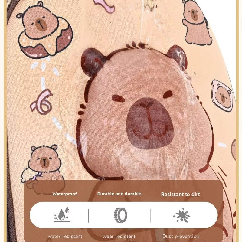 Capybara Children Backpack Waterproof Student Schoolbag Large Capacity Alleviate Burden School Bag Orthopedic Backpack Book Bag