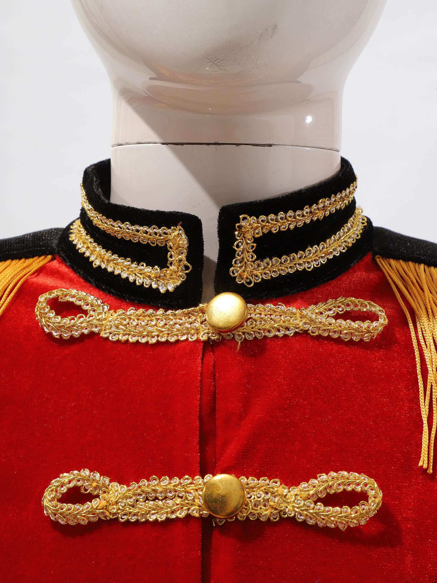 Boys Girls Drum Major Team Uniform Nutcrackers Costume Set Marching Band Tassel Jacket Coat Hat Outfits for Drummer Performance