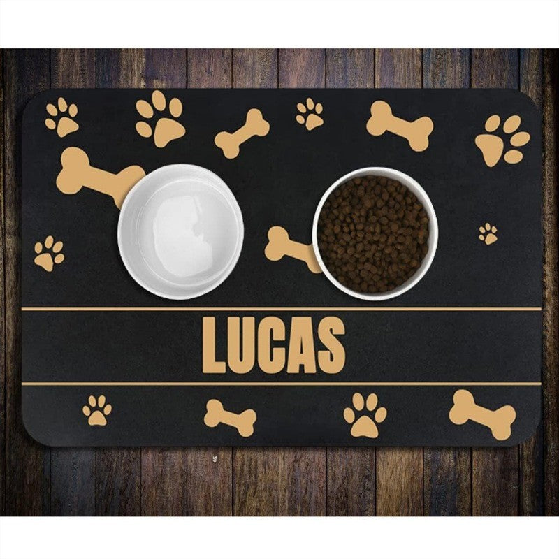 Tapete de Inverno para Animais de Estimação Tapete de Alimentação para Cães e Gatos Tigela de Água e Comida para Animais de Estimação Tapete de Chão Diatomáceo Impermeável de Secagem Rápida
