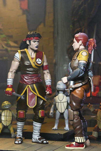 NECA 54409 Tartarugas Ninja Casey Marie com Bebê Odyn e Uno The Last Ronin The Lost Years