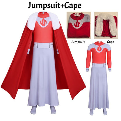 Invincible Thragg Cosplay Costume Jumpsuit with Cloak Adult Viltrumite Roleplay Outfit for Halloween Carnival Fancy Dress