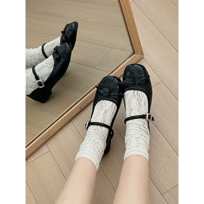 Designer Spring Women Mary Jane Shoes Fashion Square Toe Ladies Comfort Soft Sole Flats Women's Comfort Ballerinas Shoes