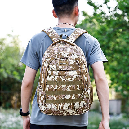 Mochila camuflada unissex | bolsa de viagem multi-bolso, adequada para atividades ao ar livre e viagens curtas - mochila de trilha preta