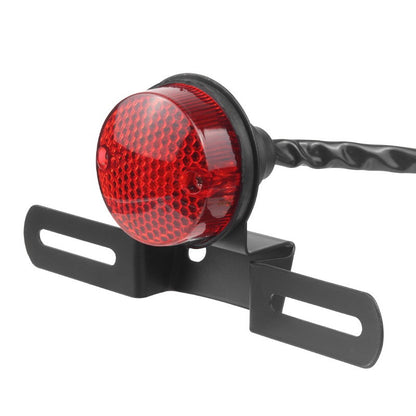 Motorcycle Retro Red Rear Tail Brake Stop Light Lamp W/ License Plate Mount for Harley Honda Suzuki Chopper Bobber
