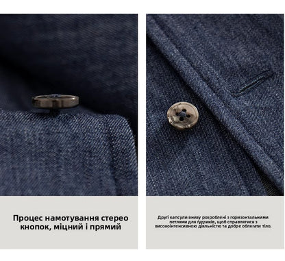 CULTUM Pure Cotton Italian Sle Men's Long Sve Slim Fit Casual Busin irt Classic k Button Collar Denim irt