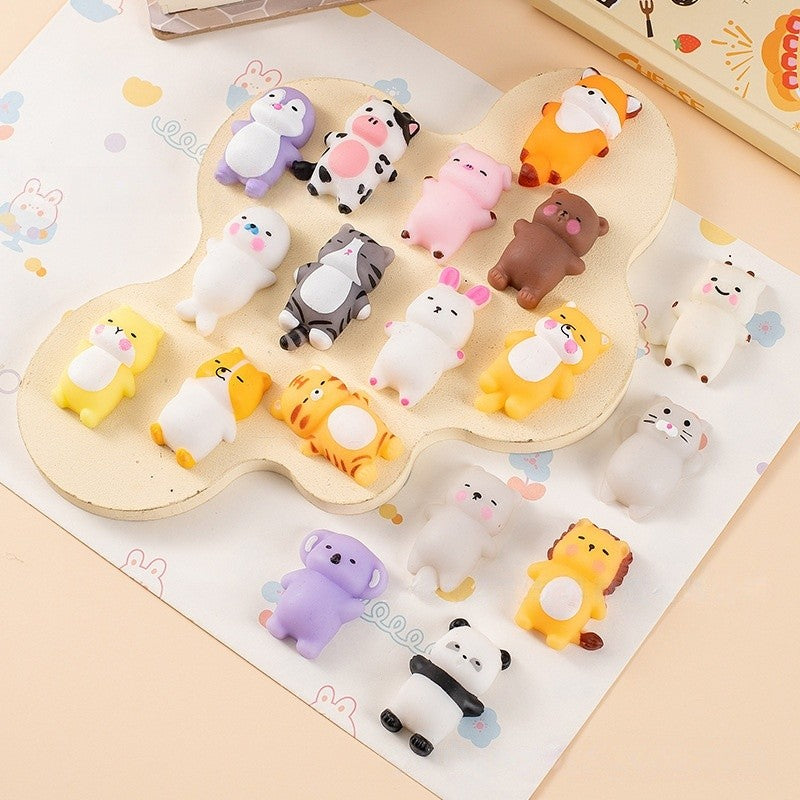 6/12/24pcs Cartoon Mini Mochi Squishy Toy Animals Stress Relief Toy for Kids Birthday Party Favor Halloween Goodie Bag Stuffer