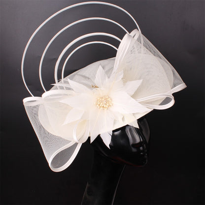 Chapéus Fascinators Femininos Multimodais com Laço de Flor Imitação Chapéu Noiva Derby Pillbox Casamento Acessórios de Cabelo