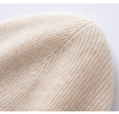 New Autumn Winter 100% Cashmere Hat Knitted Mountaineering Wool Hat Outdoor Skiing Double Layer Men and Women Thickened Warm