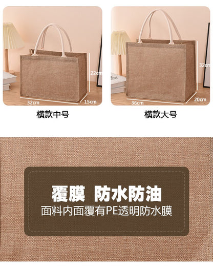 Linen Bag Hand-painted Cotton Sacks Jute Portable Imitation Sacks Linen Bags Shopping Bags Laminated Bags