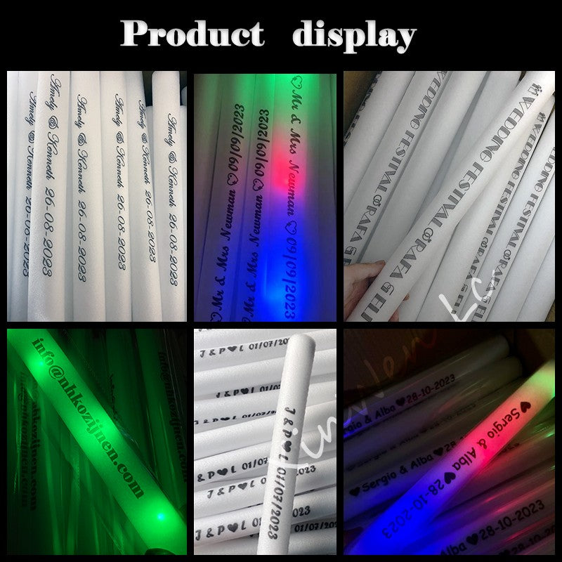 30Pcs RGB LED Glow Foam Stick Bulk Colorful LED Glow Sticks Cheer Tube Dark   Light Birthday Wedding Party Supplies