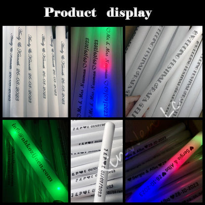 30Pcs RGB LED Glow Foam Stick Bulk Colorful LED Glow Sticks Cheer Tube Dark   Light Birthday Wedding Party Supplies