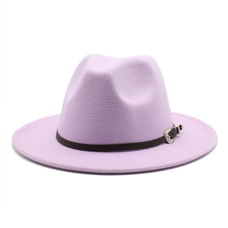 British Style Felt Jazz Fedora Hat 59-61CM Size Panama Trilby Hats For Women Men Gentleman Wedding Party Hat