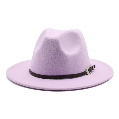 British Style Felt Jazz Fedora Hat 59-61CM Size Panama Trilby Hats For Women Men Gentleman Wedding Party Hat