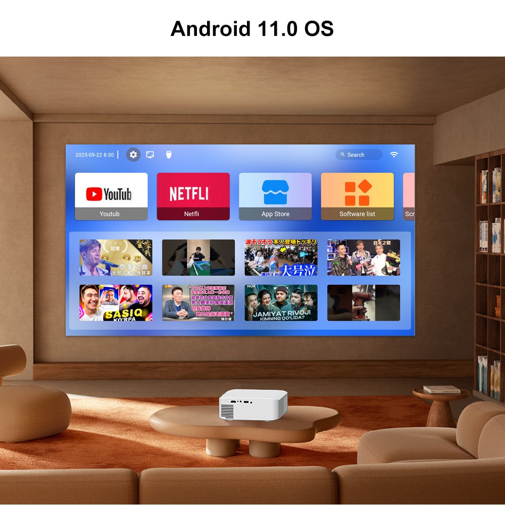 Projetor Android Touyinger L9W Ultra 4K Mini Projetores Full HD Cinema Vídeo Projetor LED Home Theater Beamer Tela Bluetooth
