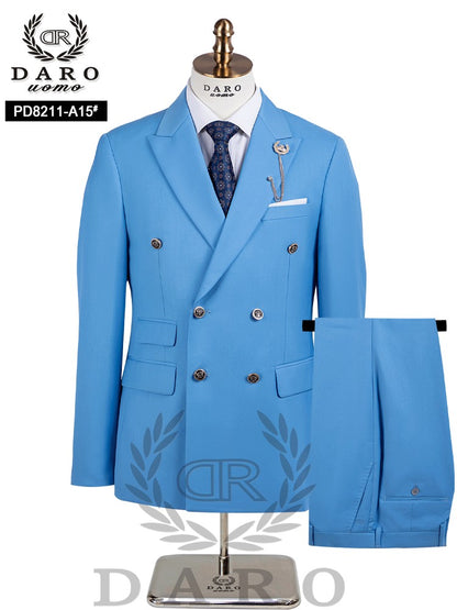 DAROuomo 2025  Men Suit Slim Fit Formal Business Work Wear Suits 2Pcs Set (Jacket+Pants)DR8211