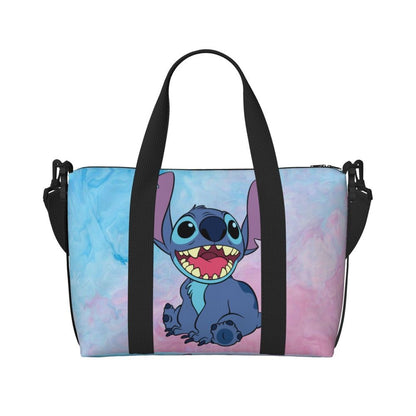Custom Large SLilo And Stitch Cartoon Tote Bag Women Anime Shopping Shoulder Beach Gym Travel Bag