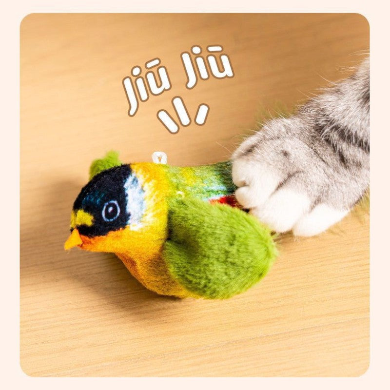 Brinquedo Interativo de Pássaros para Gatos, Brinquedo Sonoro de Gatnip para Perseguir e Provocar, Brinquedo de Gato Suspenso na Parede, Gato se Diverte Sozinho
