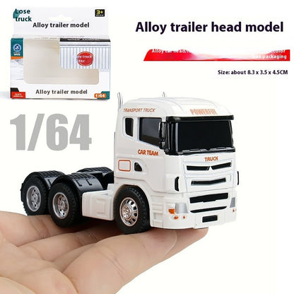 Modelo de Cabine de Caminhão em Liga 1:64, Estilo Retrô com Motor de Fricção, Brinquedo Perfeito para Crianças, Item de Colecionador em Miniatura