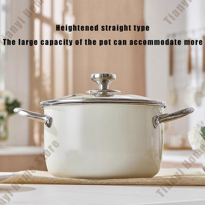 304 Stainless Steel Soup Pot Non-stick Frying Pan with lid Home Hot Pot Induction Cooker Gas Stove wok Food Supplement Milk Pot