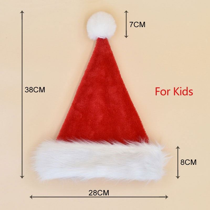 Christmas Decorative Products Santa Claus Hat Christmas Long Plush Thickened Red Gift Hat Adult Children Plush Christmas Hat