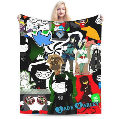 Manta de Flanela Homestucked Manga Cobertor Macio e Quente para Sofá Cama Viagem Engraçado Colcha Capa de Sofá-Cama