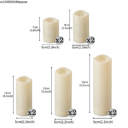 10-240pcs Flameless Fake Candle LED Flickering Candles with Remote Control Battery Operated Pillar Candles for Valentine's Day