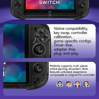 Ergonomic Abxylute N6 Direct?Attach Game Grip Controller Vibration Motion Detect for Switch 2 Handheld Gaming for Keen Gamers