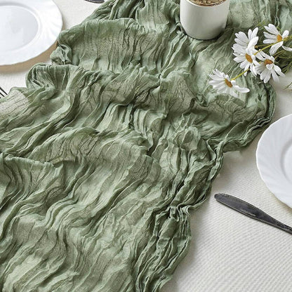 10Pcs Cheesecloth Table Runner Boho Gauze Table Runner 40x270cm Romantic Table Runner for Wedding Bridal Shower Birthday Party