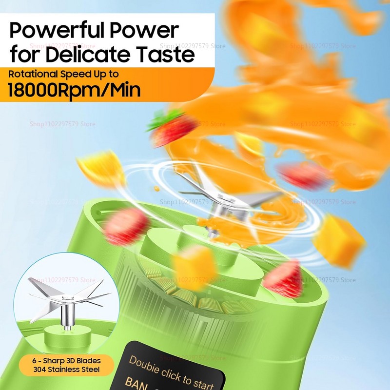 380ml Espremedor Elétrico Portátil Liquidificador de Smoothie USB Recarregável Processador de Alimentos Mini Misturador de Frutas para Viagem Cozinha Treino