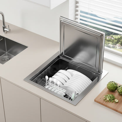 Available Fully Automatic Countertop Home Stainless Steel Dishwashers 9Sets Capacity Smart Control Electric
