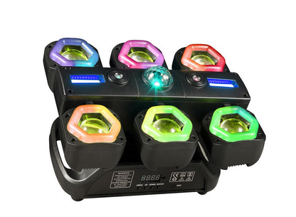 New 120W 6*15W Beam Effect Moving Head RGBW Wash for Dj Disco Party Wedding Show Bar Golden Light Bluemoon Pro Stage Lighting