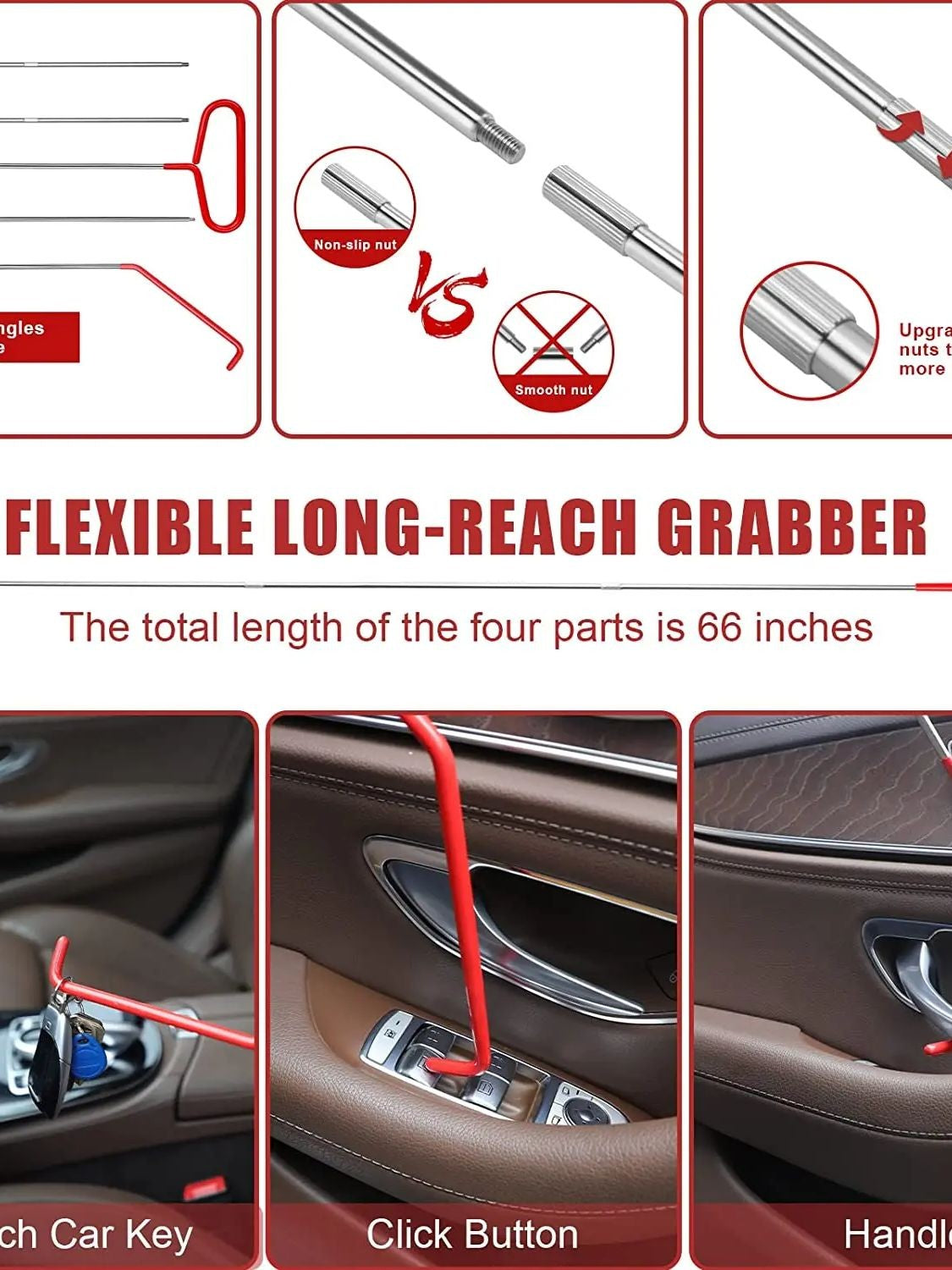 Kit de Ferramentas Automotivas de Abertura de Emergência para Janela de Carro, Chave Perdida, Trancado, Saco de Cunha de Ar, Bomba, Kit de Abertura para Carro e Caminhão