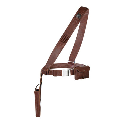 Takerlama 1pcs The Mandalorian Leather Belt With Gun Holster Cosplay Props Replica for Adults Size S-L