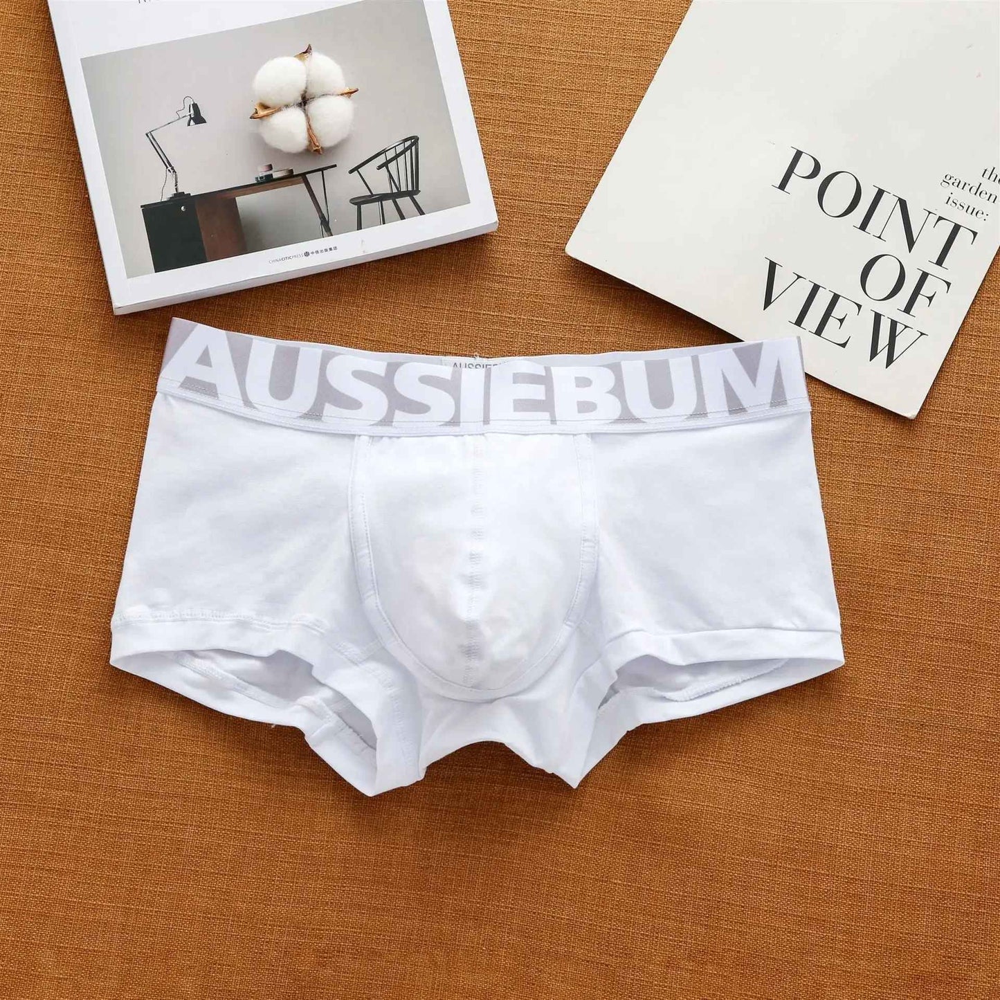 Men's cotton underwear low waist letter tide comfortable sweat-absorbent boxer shorts