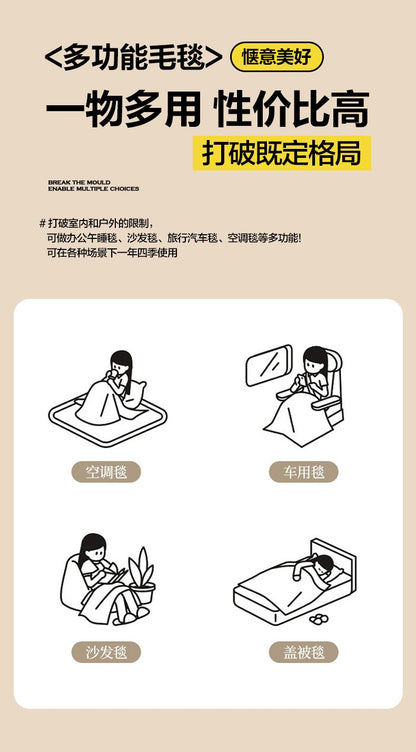 Striped Flannel Fleece Blanket Ultra-Soft Lightweight White Blanket Throw/Twin/Qveen/King Sizes Multi-Color For Bed Couch