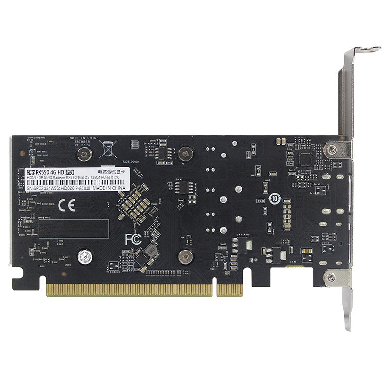 Placa Gráfica AHQ RX550 4G GDDR5 LP Perfil Baixo GPU NVIDIA Industrial Mini ITX SFF IPC Micro Servidor Torre HTPC 100% Nova